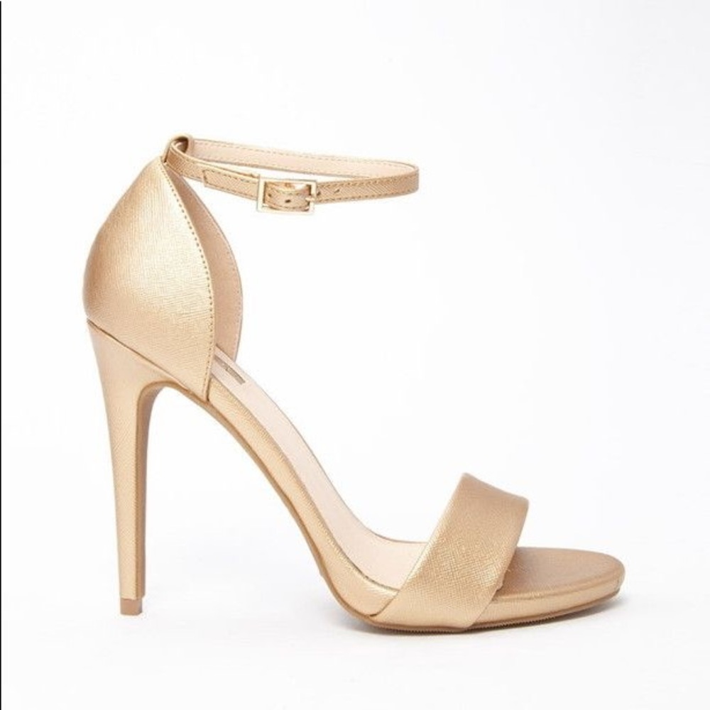 Metallic ankle strap heels forever 21